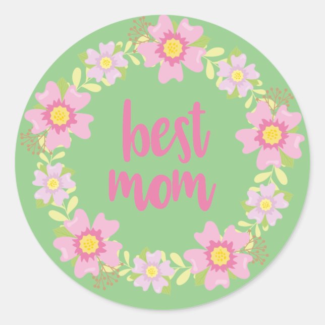 Best Mom      Classic Round Sticker (Front)