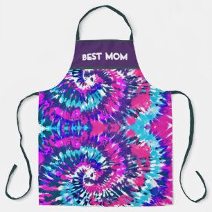 BEST MOM COLORFUL ABSTRACT TIE-DYE DESIGN  APRON
