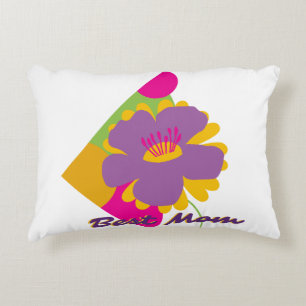 Best Mom Colourful Trendy Designed Accent Pillow