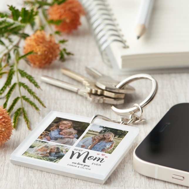Best Mom Create Your Own Photo  Keychain (Front Right)