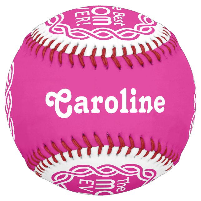 BEST MOM custom name & colour softball (Back)