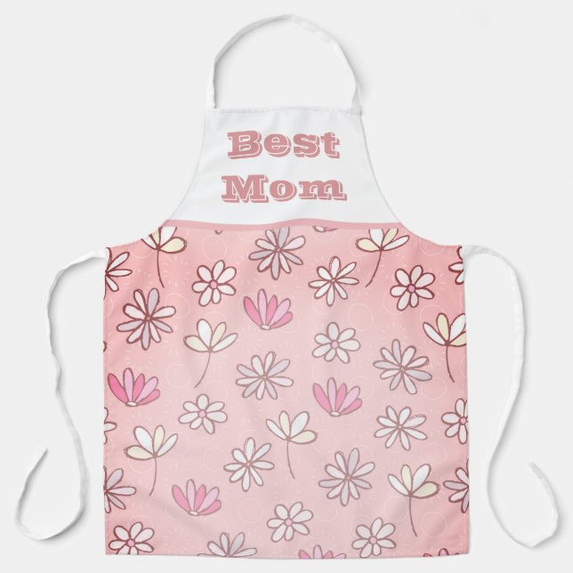 Best Mom Cute Flowers Apron (Front)