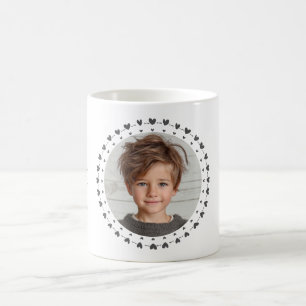 Best Mom / Dad Ever, Photo & Grey Hearts, Modern Coffee Mug