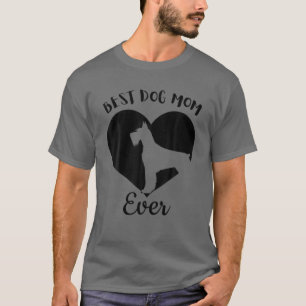Best Mom Dog Ever Cute Black Dog Vintage White Hea T-Shirt