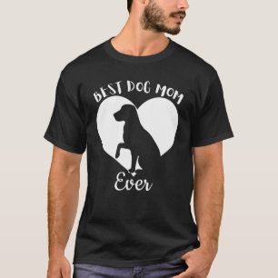 Best Mom Dog Ever Cute Black Dog Vintage White Hea T-Shirt