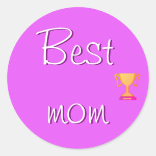 Best Mom Emoji Classic Round Sticker