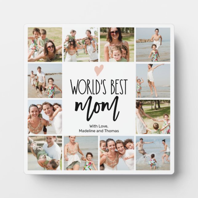 Best Mom Ever 12 Photo Collage Plaque (Front)