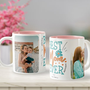 Best Mom Ever 2 Photo Mothers Day Two-Tone Coffee Mug