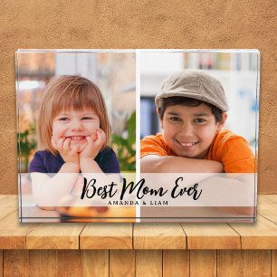 Best Mom Ever 2 Picture Collage Personalized Photo Block