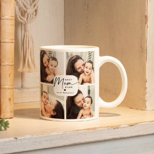 Best Mom Ever 4 Photo Collage Personalized Coffee Mug