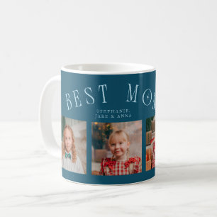 Best Mom Ever 4-Photo Teal Mothers Day  Coffee Mug