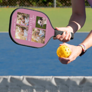 Best Mom Ever 4 Photos Heart Mothers Day Gifts Pickleball Paddle
