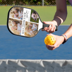 Best Mom Ever 4 Photos Heart Mothers Day Gifts Pickleball Paddle