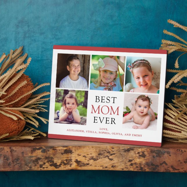 Best Mom Ever 5 Photos Mother's Day Plaque (Side)