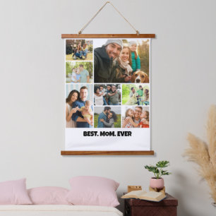 Best Mom Ever – 8 Photo Collage Frame Template Hanging Tapestry