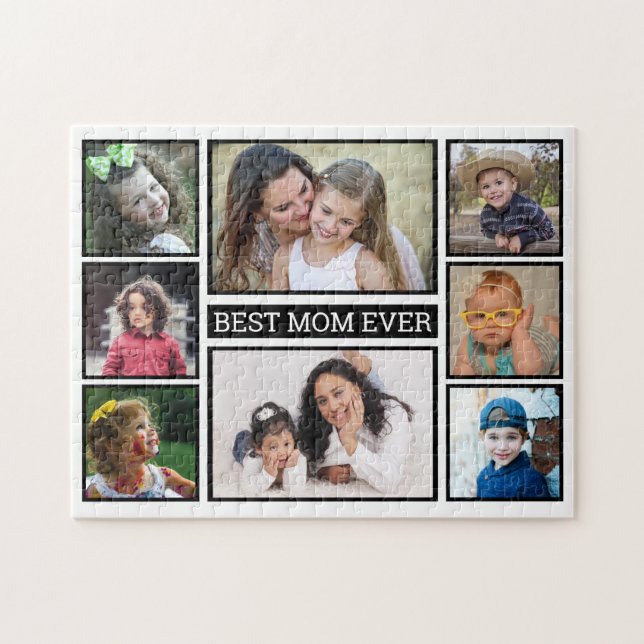 Best Mom Ever 8 Photo Collage Jigsaw Puzzle (Horizontal)