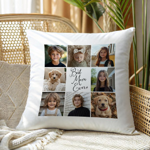 Best Mom Ever 8 Photo Collage Throw Pillow