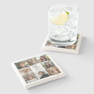 Best Mom Ever 8 Photo Collage Throw Pillow Stone Coaster