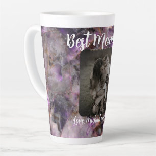 Best Mom ever Abstract purple quartz marble Latte Mug