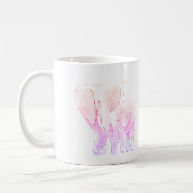 Best mom ever adorable elephant sketch coffee mug (Left)