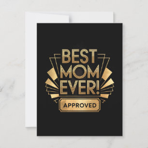 Best Mom Ever, Approved - Golden Text Design Postcard