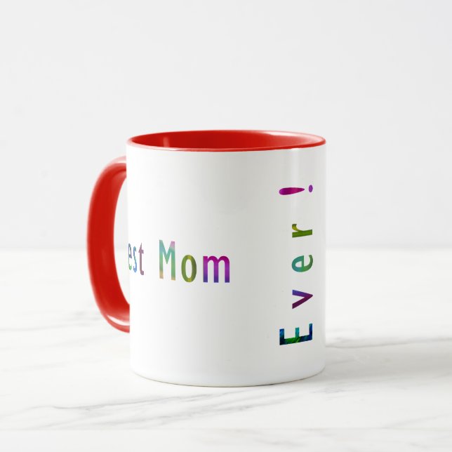 Best Mom Ever, Best Dad Ever in Fun Spring Colours Mug (Front Left)