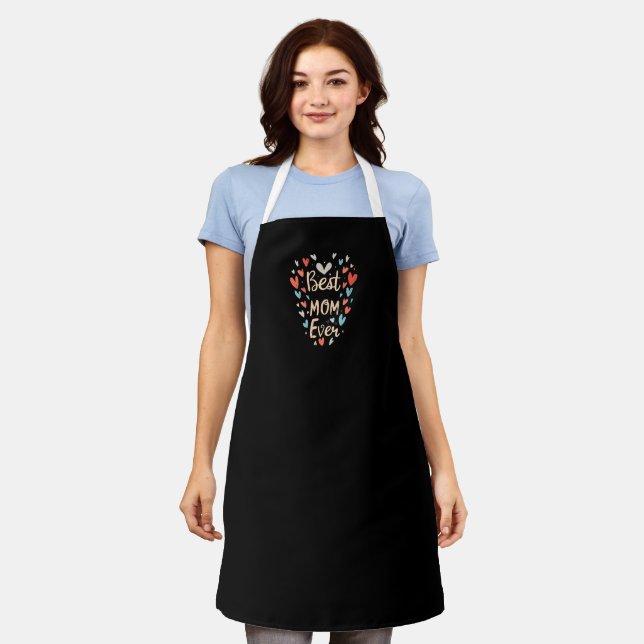 Best Mom Ever Black Apron (Worn)
