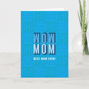 Best Mom Ever Block Letter Pattern Mother's Day Card
