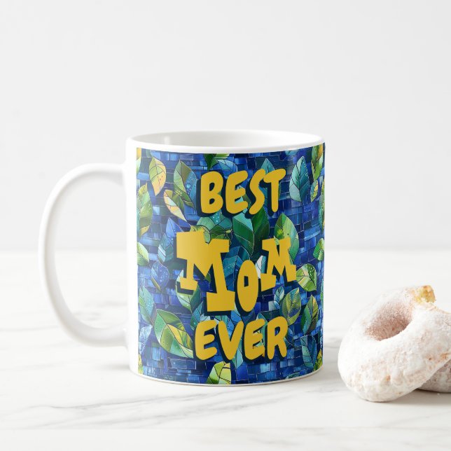 Best Mom Ever Blue Coffee Mug (With Donut)