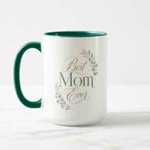 Best Mom Ever Botanical Name Typography Mug