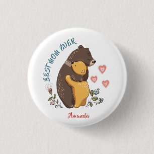 Best mom ever button, mother day gift personalized 1 inch round button