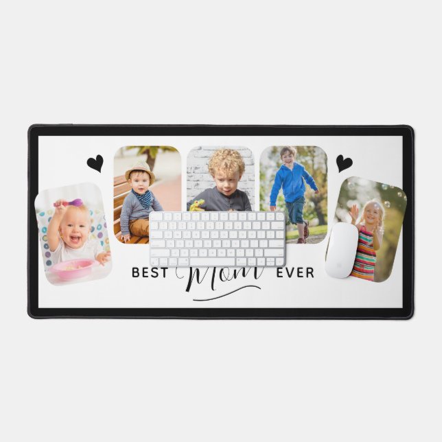Best Mom Ever Calligraphy 5 Photo Desk Mat (Keyboard & Mouse)