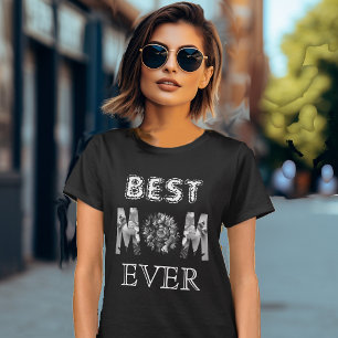 Best Mom Ever Calligraphy Sunflower Mother's Day T-Shirt