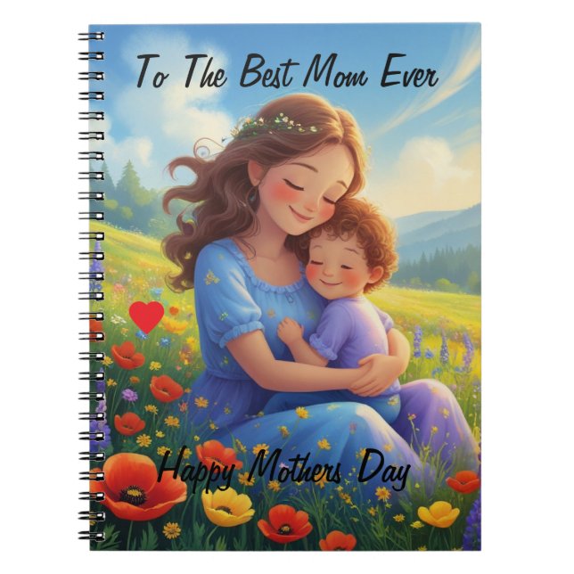 Best Mom Ever Cartoon Style Mother's Day Notebook (Front)