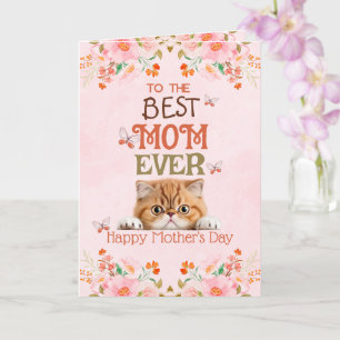 Best Mom Ever Cat Mother's Day Greeting Card