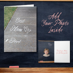 Best Mom Ever Chalk Art Mother's Day Photo Card