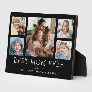Best Mom Ever Children 5-Photo Collage Custom Plaque