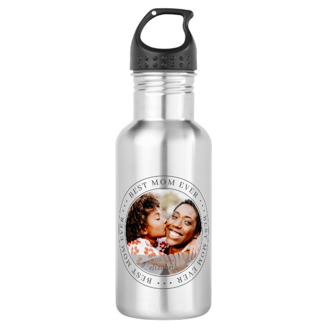 Best Mom Ever Classic Simple Photo 532 Ml Water Bottle (Front)