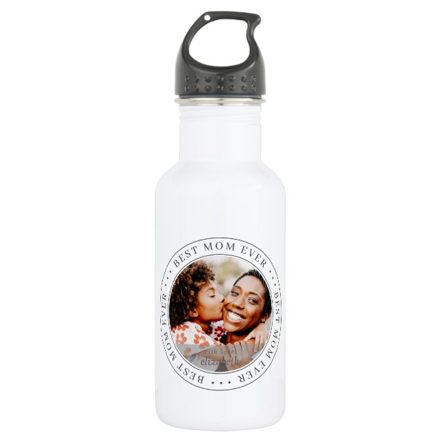 Best Mom Ever Classic Simple Photo 532 Ml Water Bottle (Front)