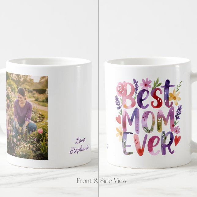 Best Mom Ever Colorful Flowers Mug (Creator Uploaded)