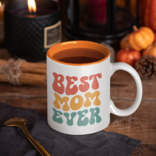 Best Mom Ever Colourful Retro Typography Coffee Mug