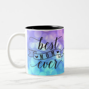 Best Mom Ever/Colourful Speckled Lights Two-Tone Coffee Mug