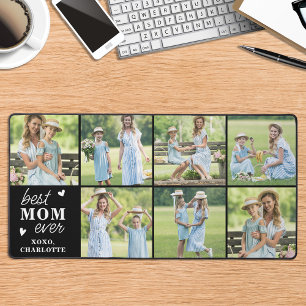 Best MOM Ever Custom 7 Photo Collage Personalized Desk Mat