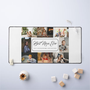 Best Mom Ever Custom 8 Photo Collage Desk Mat