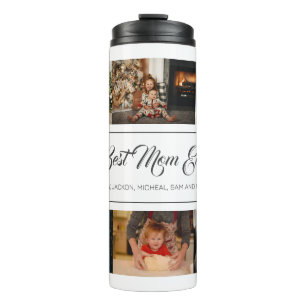 Best Mom Ever Custom 8 Photo Collage Thermal Tumbler