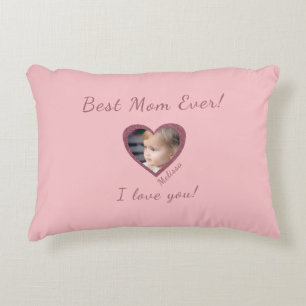 Best Mom Ever Custom Kids Photo Template Accent Pillow