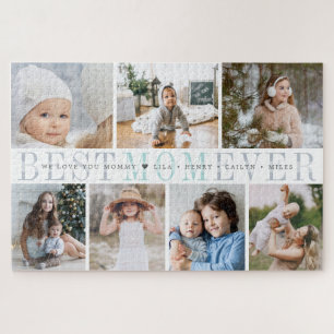 Best Mom Ever Custom Message & Kid Photo Collage Jigsaw Puzzle