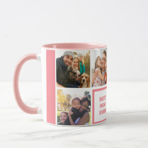 Best Mom Ever Custom Modern Mothers Day Photo Pink Mug