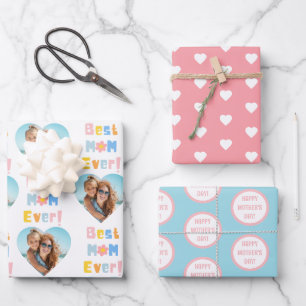 Best Mom Ever Custom Mother's Day Photo Wrapping Paper Sheet