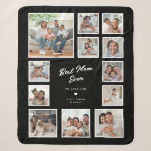 Best Mom Ever Custom Multi Photo Collage Gallery Sherpa Blanket
